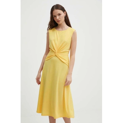 Šaty Lauren Ralph Lauren žlutá barva, midi, 250872090
