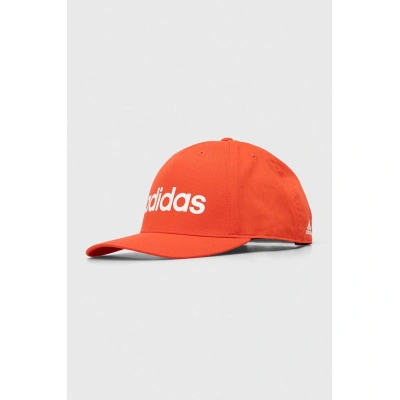 Kšiltovka adidas červená barva, s potiskem, IR7907