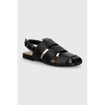 Kožené sandály JW Anderson Fisherman Sandal dámské, černá barva, ANW42215A