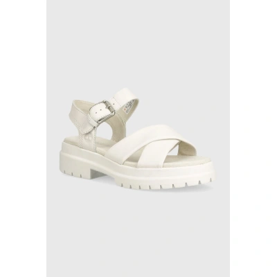 Kožené sandály Timberland London Vibe dámské, bílá barva, na platformě, TB0A62ACEM21