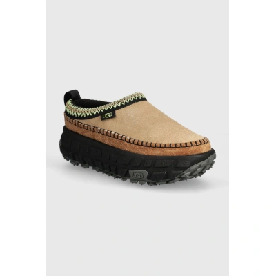 Semišové pantofle UGG Venture Daze pánské, béžová barva, 1154530