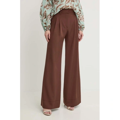 Kalhoty Aniye By dámské, hnědá barva, široké, high waist, 185039