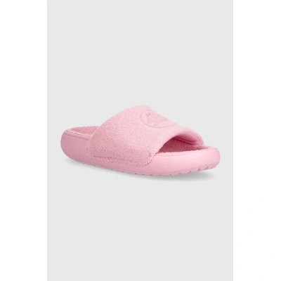 Pantofle Crocs Classic Towel Slide dámské, růžová barva, 209962