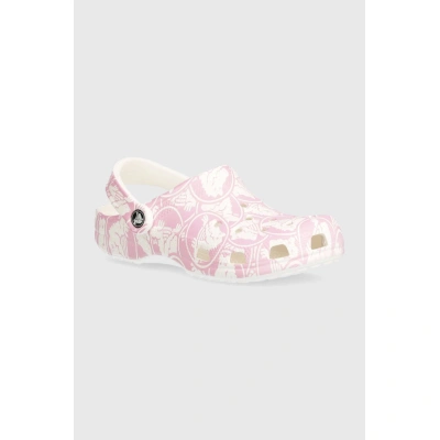 Dětské pantofle Crocs Classic Duke Print Clog růžová barva