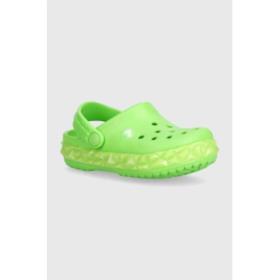 Dětské pantofle Crocs Geometric Glow Band zelená barva