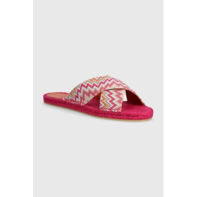 Pantofle Missoni Harlow dámské, růžová barva, M28_004