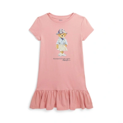 Dětské bavlněné šaty Polo Ralph Lauren růžová barva, mini, 312941153001