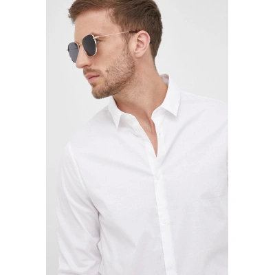 Košile Armani Exchange pánská, bílá barva, slim, s klasickým límcem, 8NZC31 ZN28Z NOS