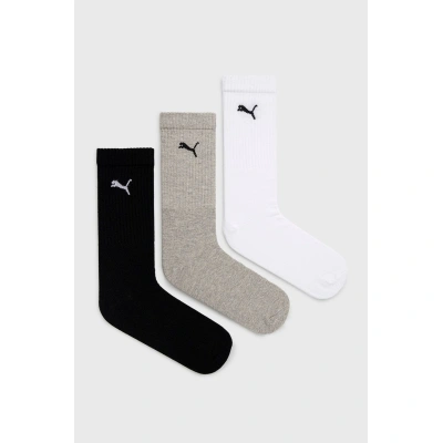 Ponožky Puma (3-pack) šedá barva, 907940