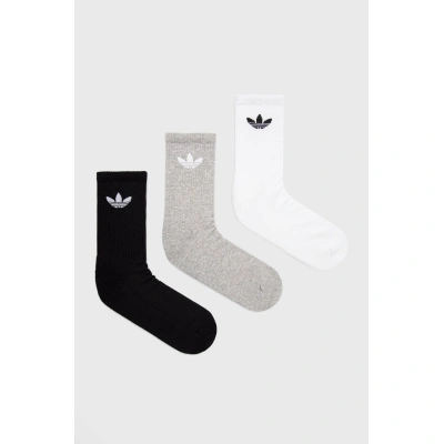 Ponožky adidas Originals (3-pack) bílá barva, HC9548-WHT/MGREY