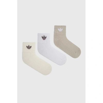 Ponožky adidas Originals 3-pack béžová barva, IU2699
