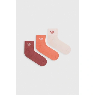 Ponožky adidas Originals 3-pack růžová barva, IW9270