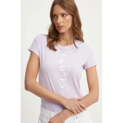 Bavlněné tričko Armani Exchange fialová barva