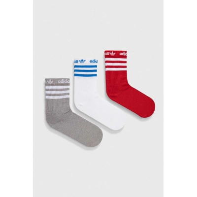 Ponožky adidas Originals 3-pack šedá barva, IU2680