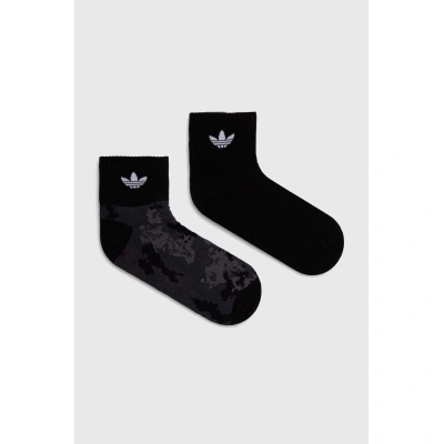 Ponožky adidas Originals 2-pack černá barva, IU0186