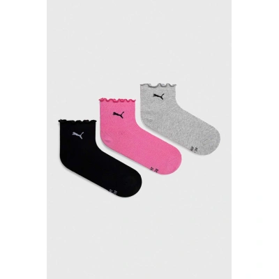 Ponožky Puma 3-pack dámské, růžová barva, 938398