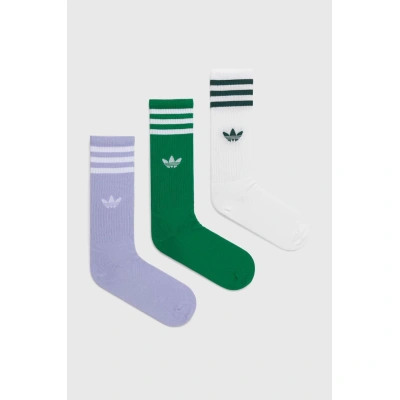 Ponožky adidas Originals 3-pack fialová barva, IU2655