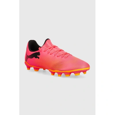 Fotbalové boty Puma korki Future 7 Play růžová barva, 107723