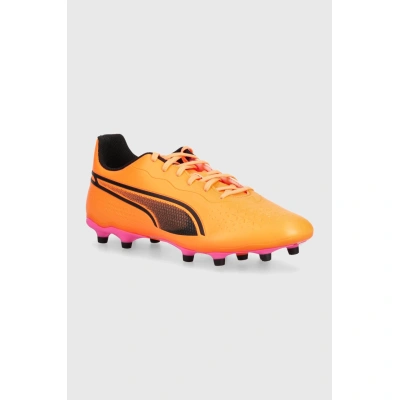 Fotbalové boty Puma korki King Match oranžová barva, 107570
