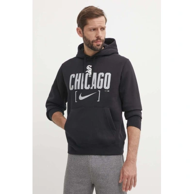 Mikina Nike Chicago White Sox pánská, černá barva, s kapucí, s potiskem