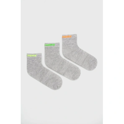 Dětské ponožky Skechers 3-pack šedá barva