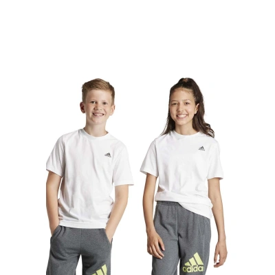 Dětské bavlněné tričko adidas bílá barva, s potiskem