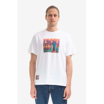 Bavlněné tričko Wood Wood Bobby Paris Chic Painting T-shirt 12235709-2491 WHITE bílá barva, s potiskem