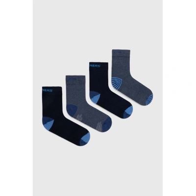 Dětské ponožky Skechers MESH VENTILATION ORGANIC STRIPE 4-pack tmavomodrá barva