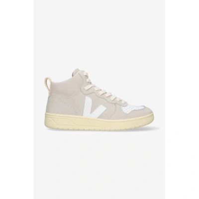 Kožené sneakers boty Veja V-15 Nubuck VQ132815 béžová barva