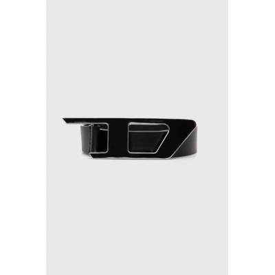 Kožený pásek Diesel D LOGO B-DLOGO II BELT dámský, černá barva, X09917.PR227