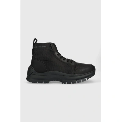 Boty Calvin Klein Jeans Hiking Laceup Boot pánské, černá barva