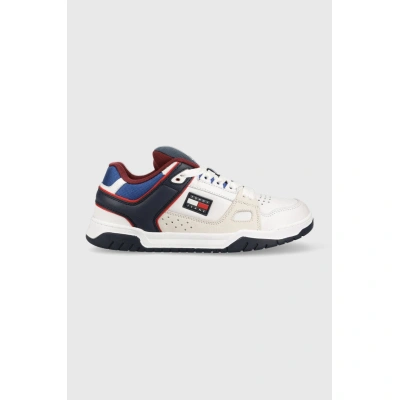 Kožené sneakers boty Tommy Jeans Tommy Jeans Skate Sneaker bílá barva