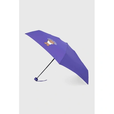 Deštník Moschino fialová barva, 8351 SUPERMINIA