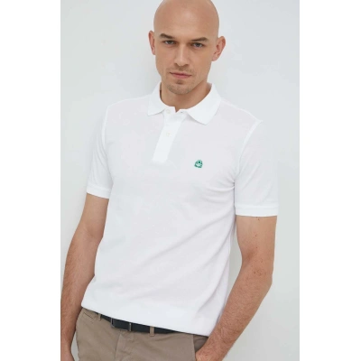 Bavlněné polo tričko United Colors of Benetton bílá barva