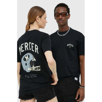Bavlněné tričko Mercer Amsterdam černá barva, s potiskem