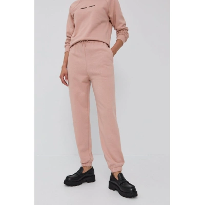 Kalhoty Samsoe Samsoe dámské, růžová barva, jogger, high waist