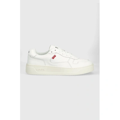 Kožené sneakers boty Levi's Glide bílá barva, D7521.0001