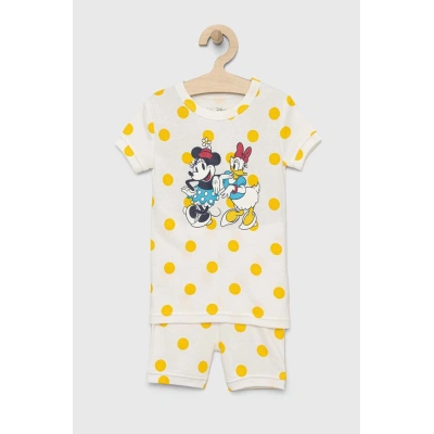 Dětské bavlněné pyžamo GAP x Disney žlutá barva