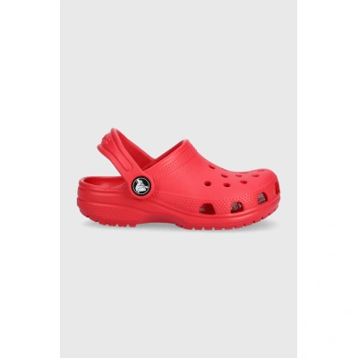 Dětské pantofle Crocs červená barva