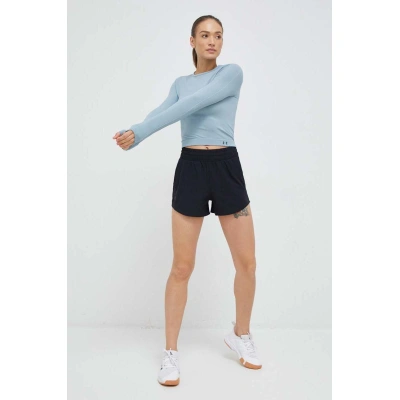 Tréninkové šortky Under Armour Flex černá barva, hladké, high waist