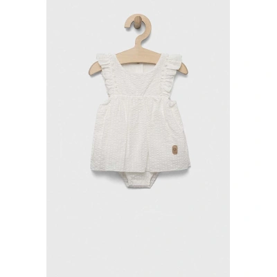 Dětské bavlněné šaty Jamiks bílá barva, mini