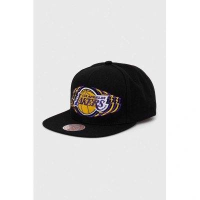 Kšiltovka Mitchell&Ness Los Angeles Lakers černá barva, s aplikací