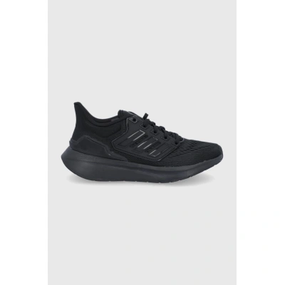 Boty adidas EQ21 Run H00545 černá barva, na plochém podpatku