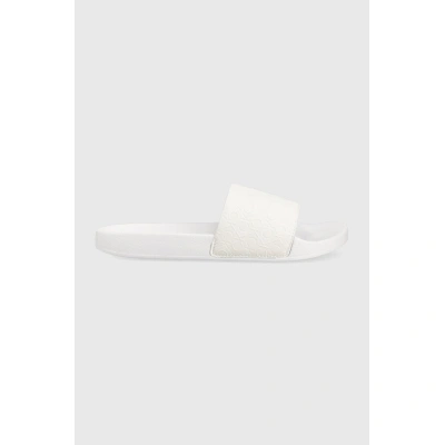 Pantofle Calvin Klein POOL SLIDE - MONO dámské, bílá barva, HW0HW01624