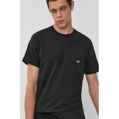 Bavlněné tričko Billabong černá barva, hladké