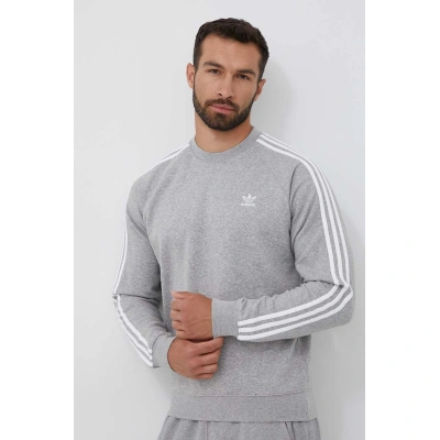 Mikina adidas Originals pánská, šedá barva, melanžová