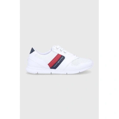 Boty Tommy Hilfiger LIGHTWEIGHT LEATHER SNEAKER bílá barva, na plochém podpatku, FW0FW04261