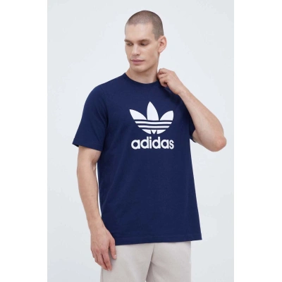 Bavlněné tričko adidas Originals tmavomodrá barva, s potiskem