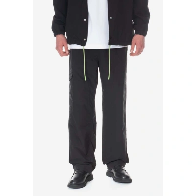 Kalhoty Wood Wood Halsey Crispy Tech Trousers 12245009-1283 BLACK pánské, černá barva, jednoduché