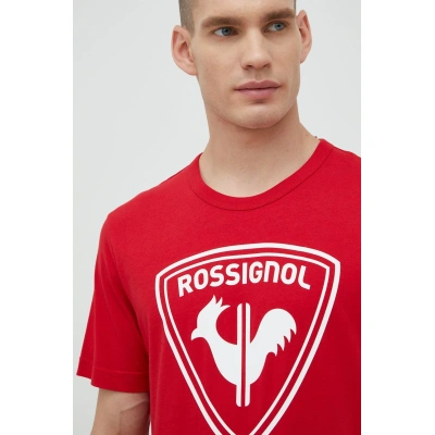 Bavlněné tričko Rossignol červená barva, s potiskem, RLKMY04